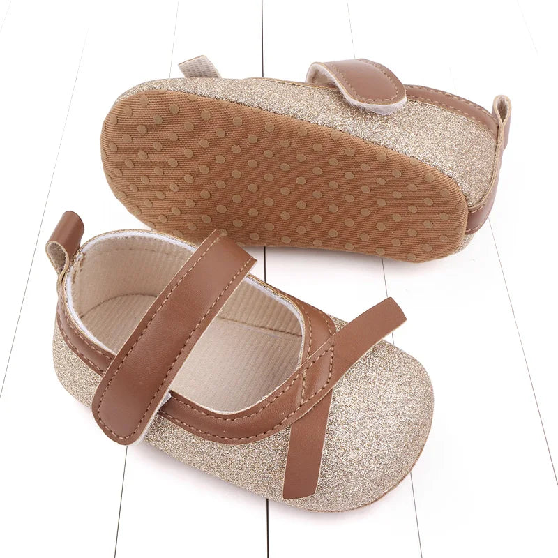 Hot Selling Spring And Autumn Baby Girls First Walking Toddler Shoes For 0-18M Baby Princess Shoes Fashion Design Soft Sole