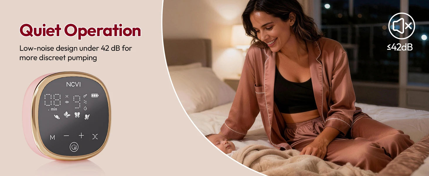 NCVI Electric Breast Pump, with Wearable Cups,4 Modes 9 Levels,Quiet &  Portable Rechargeable for Breastfeeding Moms