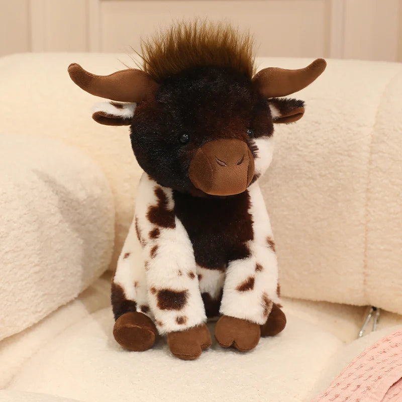 Treasuringu Highland Cow Stuffed Toy Plush 30cm Soft Fabric Animal Toy For Kids Safe Machine Washable