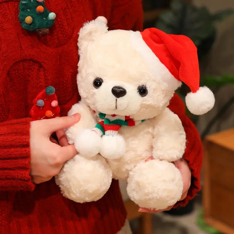 Lovely Cartoon Christmas Scarf Bear Penguin Soft Stuffed Elk Teddy Bear Doll Plush Toy Decoration Girl Boy Kids Christmas Gift