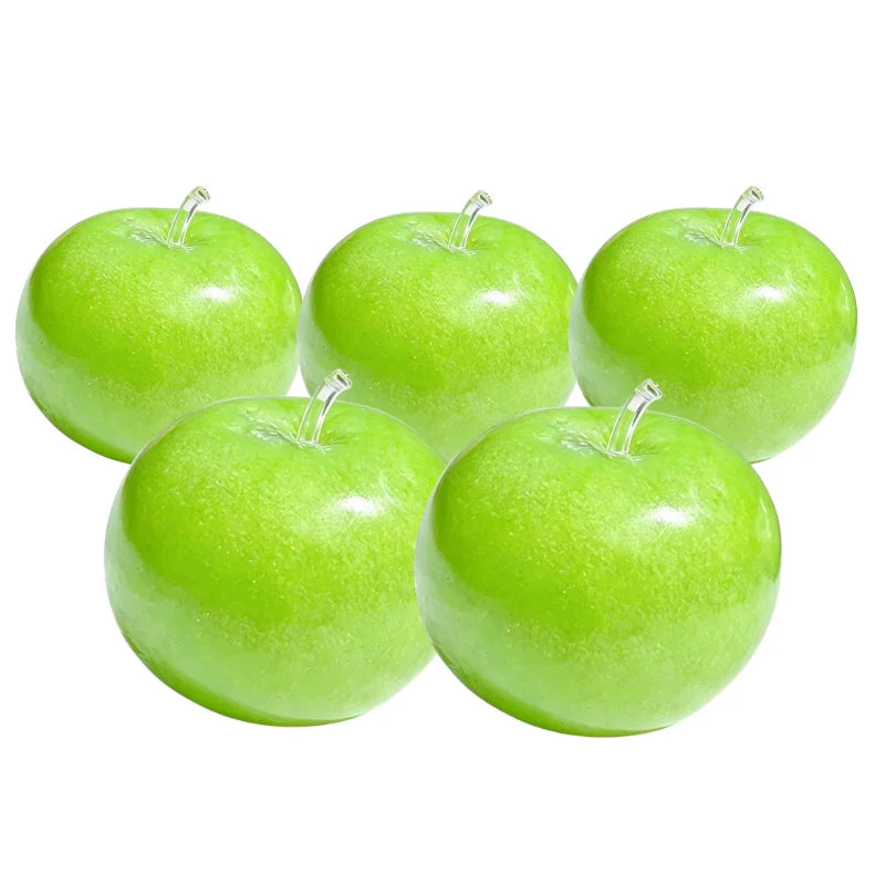 1/2/3/5PCS Realistic Artificial Green Apple Squishy Toy Soft Slow Rebound Stress Relief Squeeze Toy For All Ages Desktop Decor