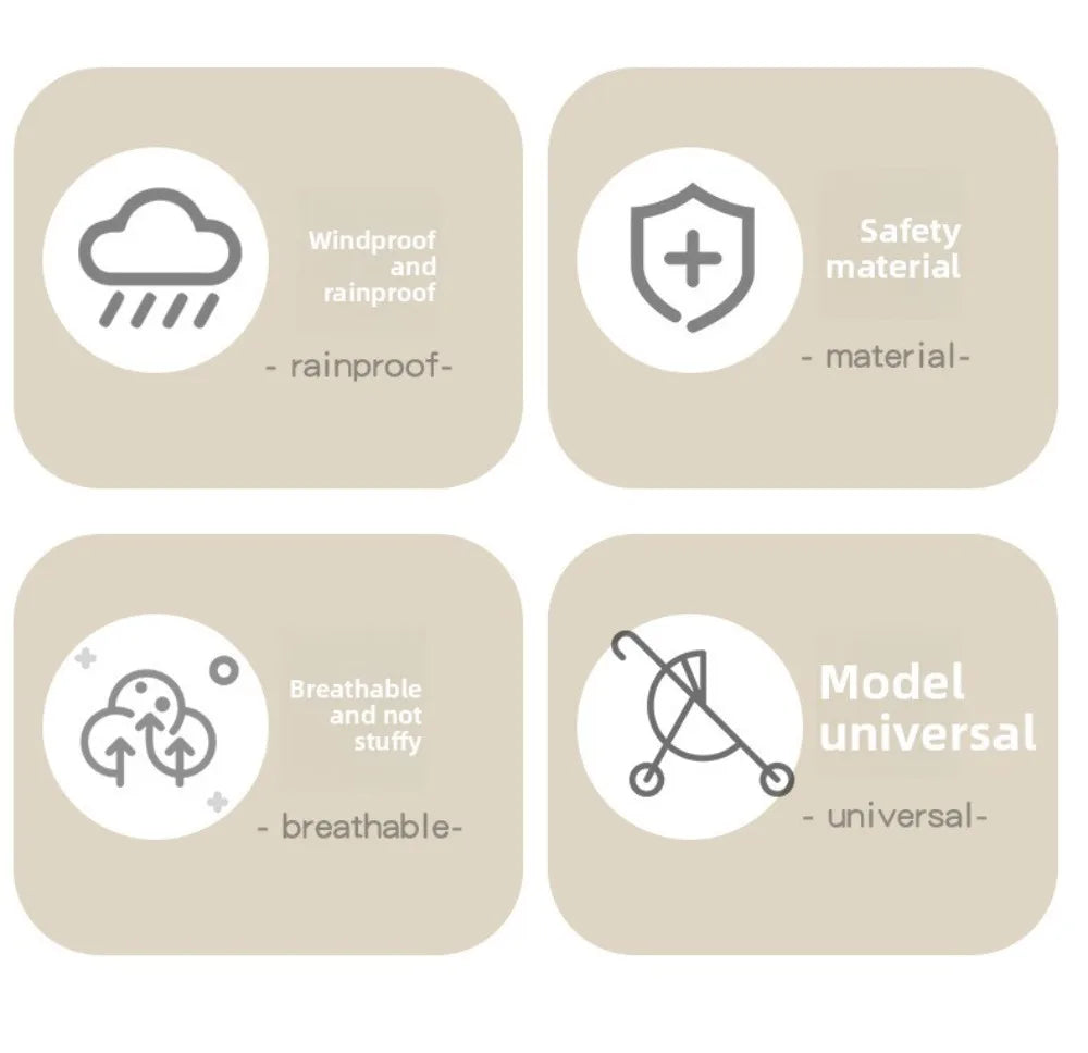 Transparent Baby Strollers Rainproof Cover Windproof Waterproof Baby Pram Rain Cover Travel Nobstructed View Pushchair Raincoat