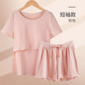 Maternity Summer Soft 95% Cotton Pyjamas with lift up Breastfeeding Nursing Sleepwear Lactation Clothes pijama maternidade