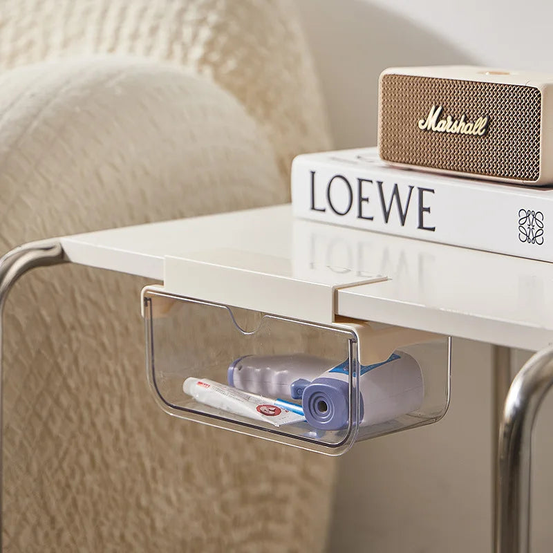 Drawer Style Storage Box Under The Mirror Cabinet Transparent Bathroom Cotton Stick Makeup Cotton Bathroom Pull-Out Storage Case