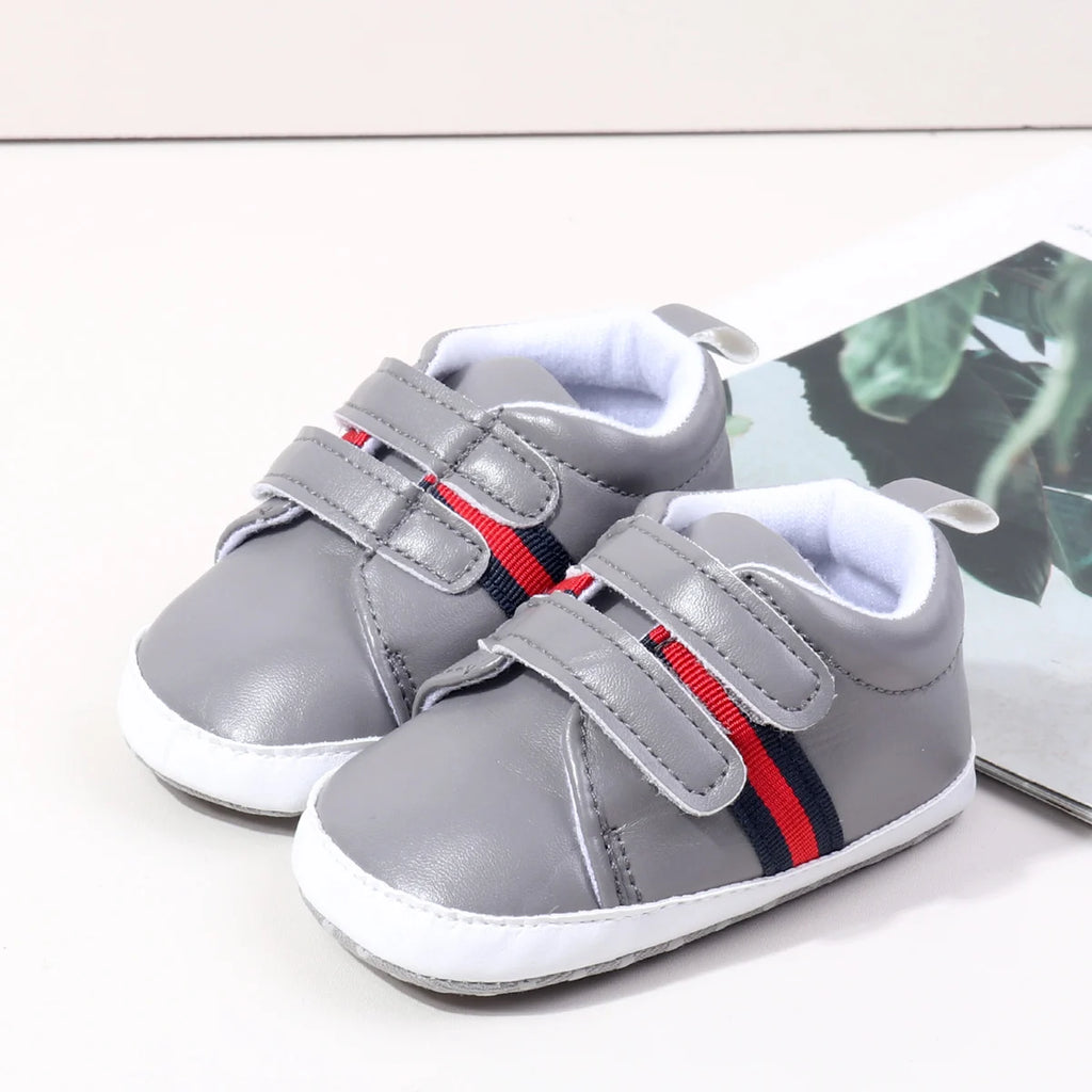 2025 Spring and Autumn Baby Boys Girls First Walking Indoor Outdoor Toddler Shoes Casual Sports Design PU Leather For 0-18M