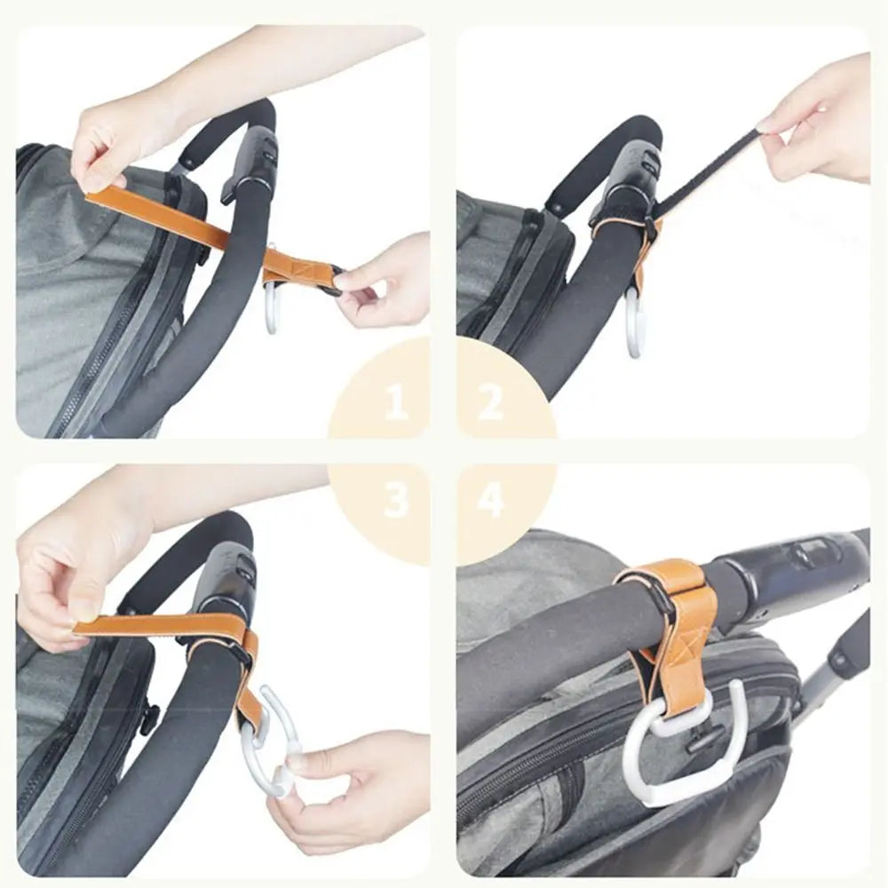 PU Baby Stroller Hooks Solid Color Cart Organizer Hanging Hook Stroller Accessories Cartoon Stroller Accessories Baby