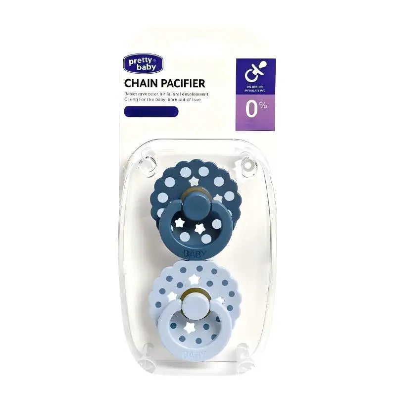 New 2pcs/pack Scalloped Edge Baby Soother Pacifier with Polka Dot, Star Design Baby Gift Cute Dummy with Cherry-round Nipple,