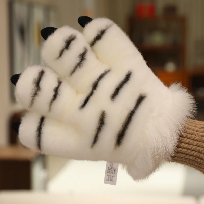 25cm Animal Claws Gloves Soft Stuffed Plush Toys Dog Bear Tiger Paws Plush Gloves Cosplay Costume Photograpy Props Charm Gifts