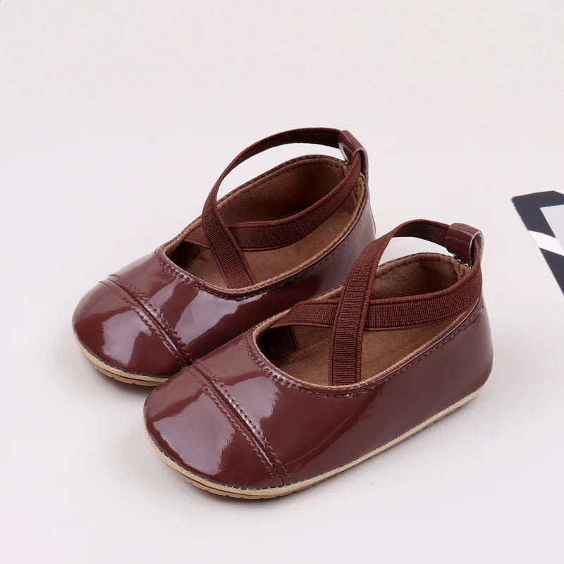 2025 Spring And Autumn Baby Girls First Walking Outdoor Toddler Shoes With High Quality PU Leather For 0-18M Baby Princess Shoes