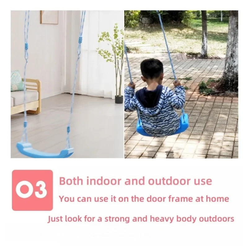 Large Curved Board Swing Seat for Kids - Indoor/Outdoor Garden Swing