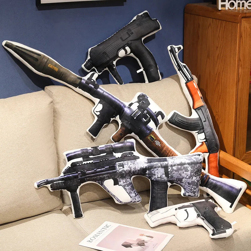 Hot Super Cool Realistic Stuffed Printed Firearm Plush Toys Soft Funny Lifeiliek Rifle Sniper Rifle Toys Game Props For Boys