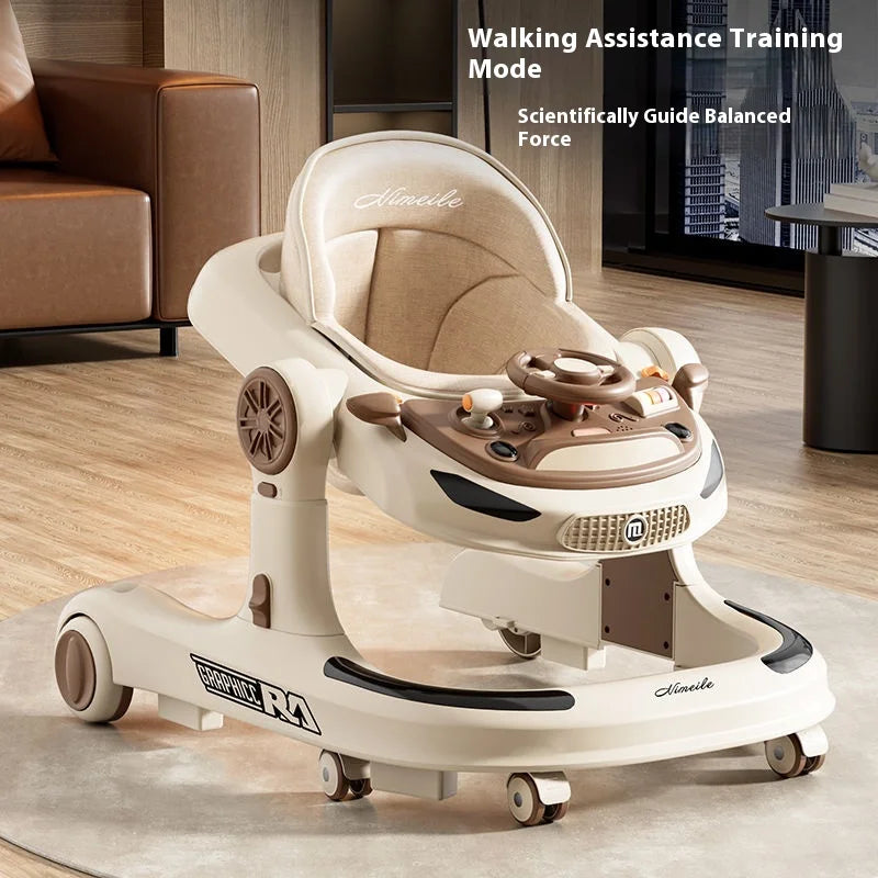 Baby Walker 4 in 1 Adjustable Height Anti Rollover Push Toy Foldable Activity Center for Infant Toddler 6 to 18 Months