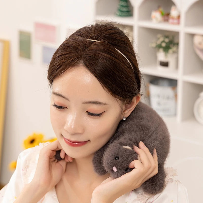 New Simulation Ferret Plush Toys Kawaii Lifelike Animal White Brown Mink Plushie Pillow Stuffed Soft Sofa Cushion Creative Gifts