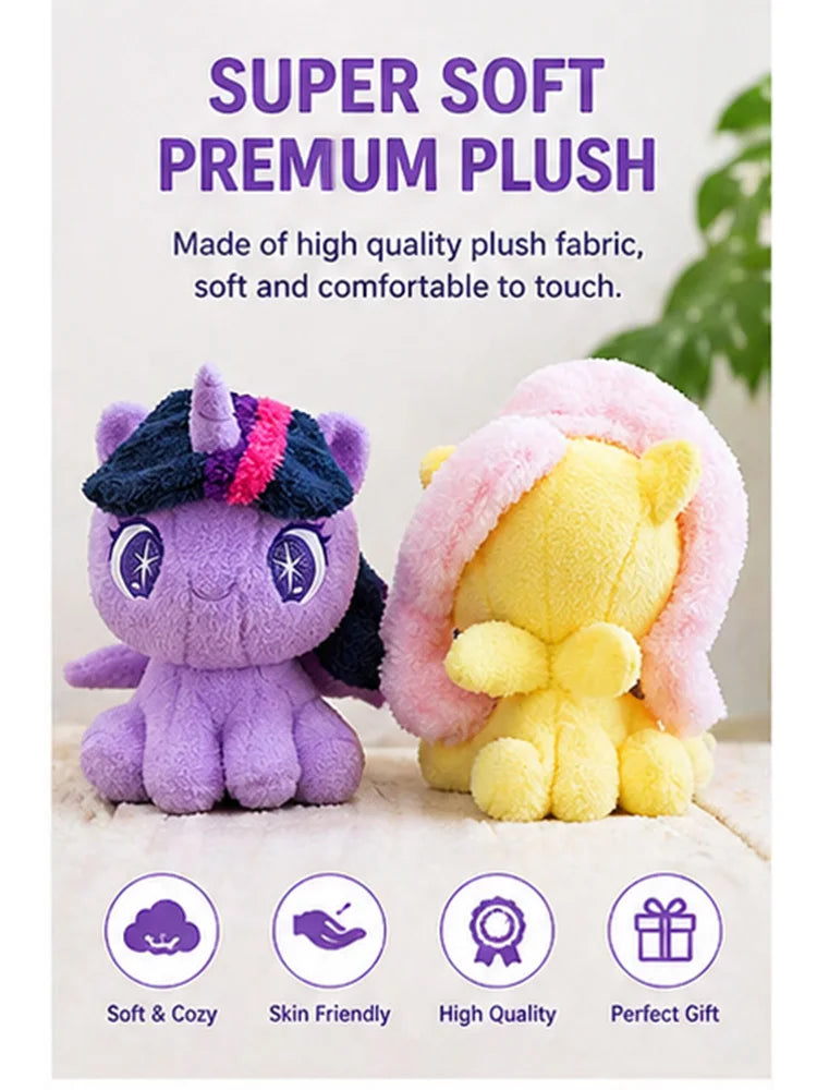 My Little Pony Plush Toy 28cm Cute Pony Stuffed Doll Soft Huggable Rainbow Pinkie Pie Birthday Gift Collection