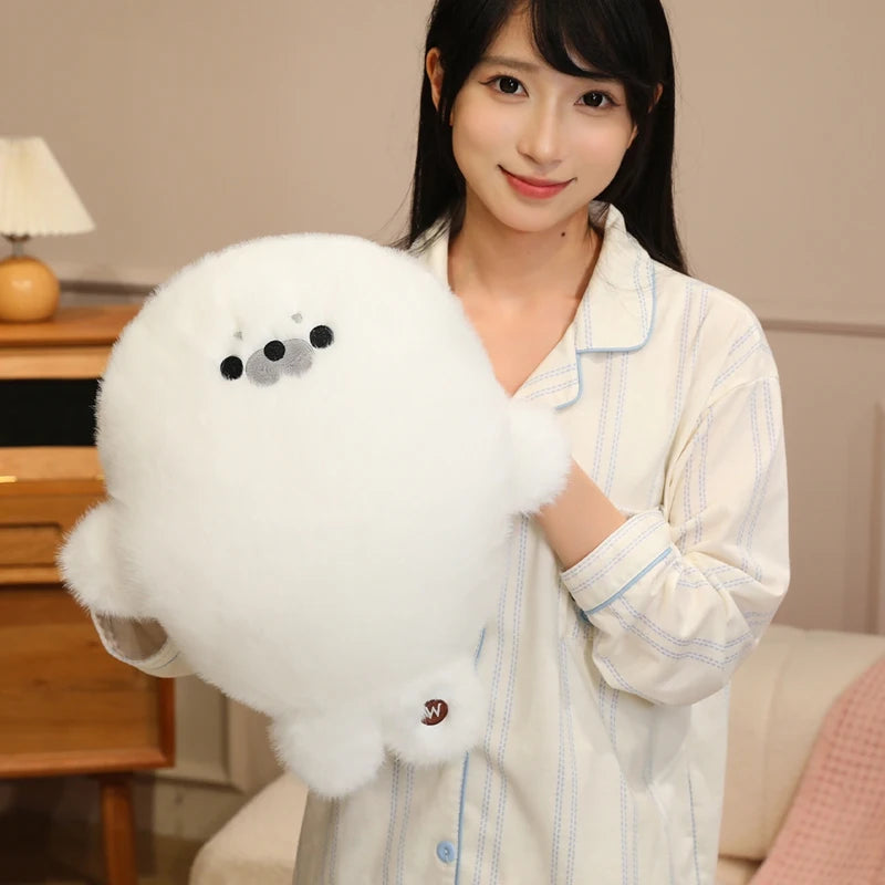 Chubby Cartoon Seal Plush Toys Cozy Soft Animal Hand Warmer Throw Pillow Office Nap Pillow Lovely Room Decor Xmas child Gift