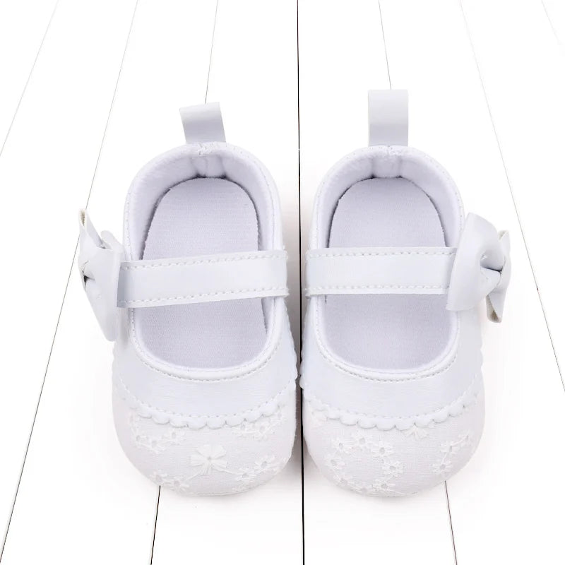 2025 Fashion Baby Shoes Soft Cotton and PU Newborn Toddler Prewalking Sneaker Cute Butterful Bow For 0-18M Baby Princess Shoes