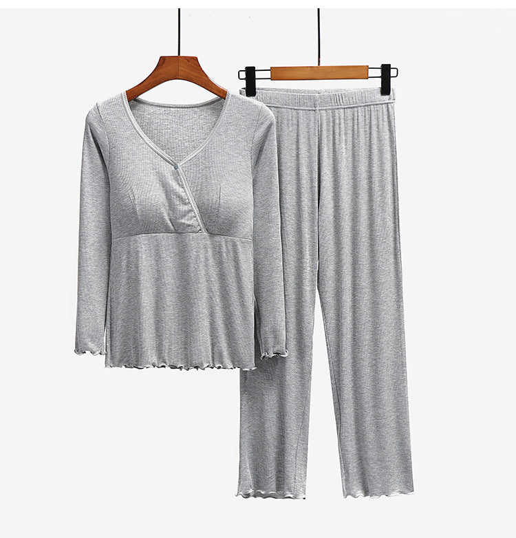 Maternity Nursing Sleepwear Breastfeeding Nightwear for Pregnant Women Pregnancy Breast Feeding Pajamas Suits Maternity  Clothes
