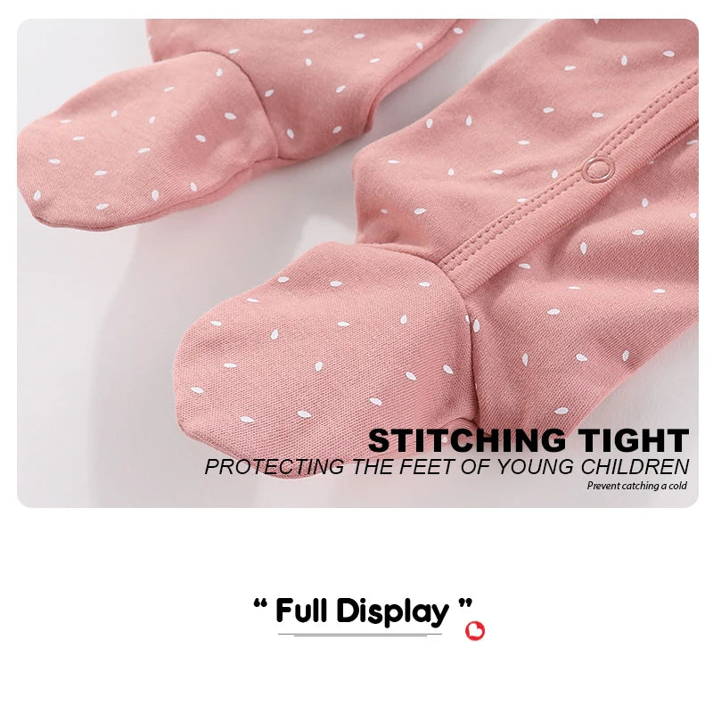 Kiddiezoom 3 Pcs/Lot Autumn Winter Long Sleeve Casual Sweet Baby Girl Romper 100%Cotton Soft Newborn Jumpsuits Clothes