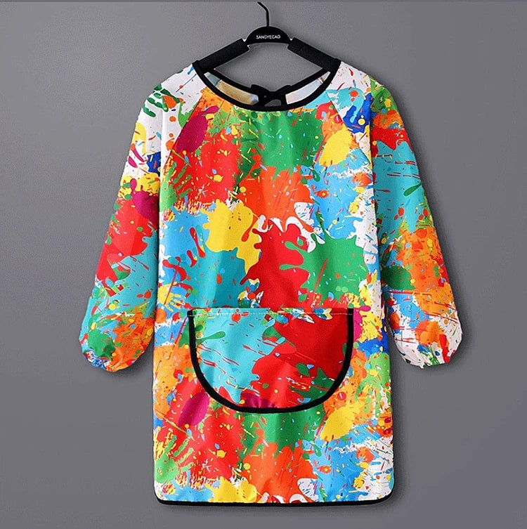 Art Apron Children's Apron - Waterproof Long Sleeved Cover Paint Apron for Children, Kindergarten Art Painting WQ005