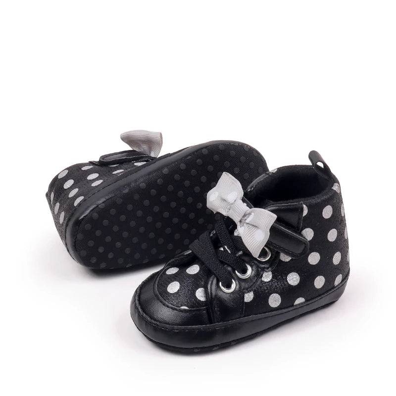 Baby Girl Spring and Autumn Butterfly Bowknot Soft Sole Comfortable Prewalker Shoes Indoor Outdoor Walking Shoes First Walkers