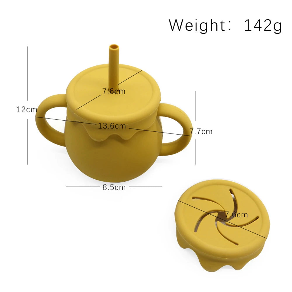 Personalized 280ml  Baby Cup- 3 in 1 Silicone Snack Cup, Sippy Cup, Leak Proof, Ice Cream Shape, Custom Name
