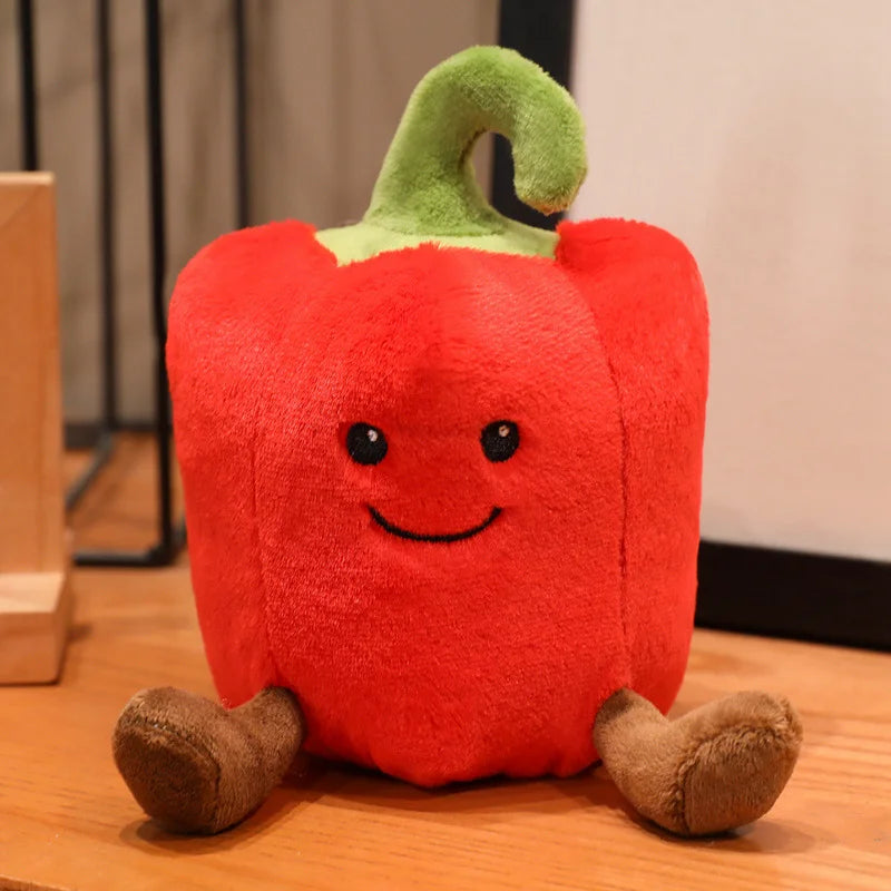 New Creative Cartoon Colored Pepper Plush Toys Stuffed Cozy Smile Vegetables Doll Cute Office Desktop Companion Delicate Gift