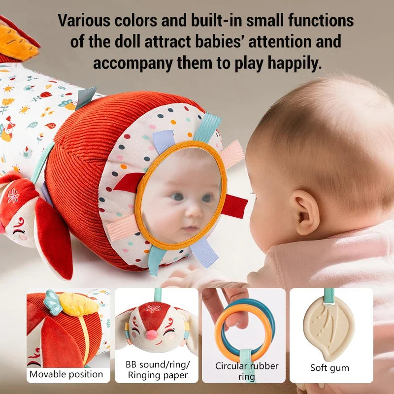 Double-Sided Tummy Time Pillow Baby Sensory Toys Soft Cushion for 0-18 Months Newborn Infant Crawling Training Montessori Gifts
