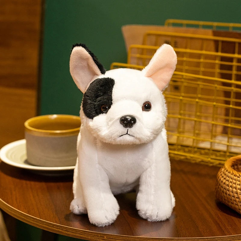Lifelike English Bulldog Plush Toy Realistic British Bulldog Stuffed Animal Soft Sheep Dog Terrier Simulation Doll for Kids