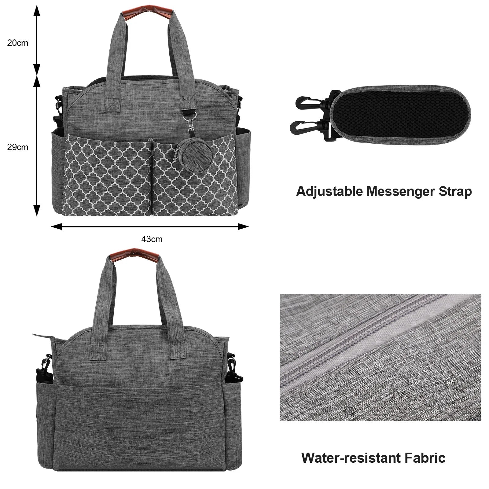 Mother and baby bag, large-capacity multifunctional diaper and bottle storage bag, baby stroller hanging bag