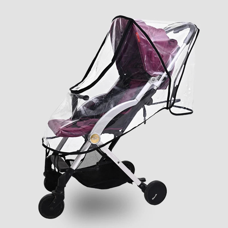 Stroller Rain Cover Transparent Wind Dust Shield Universal Trolley Umbrella Raincoat Baby Car Seat Cover Sunshade Breathable