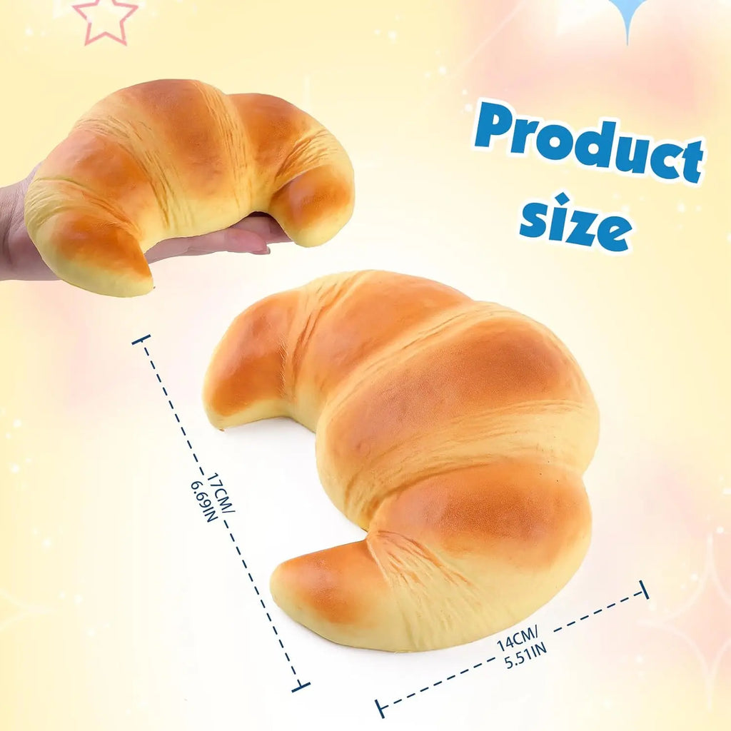 Squishy Croissant Squeeze Toy Slow Rising Sticky Stress Relief Toy Super Soft Food Creative Simulation Bread Anti-anxiety Gifts