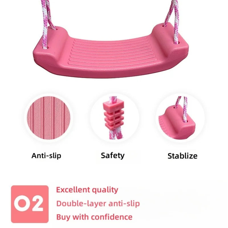 Large Curved Board Swing Seat for Kids - Indoor/Outdoor Garden Swing