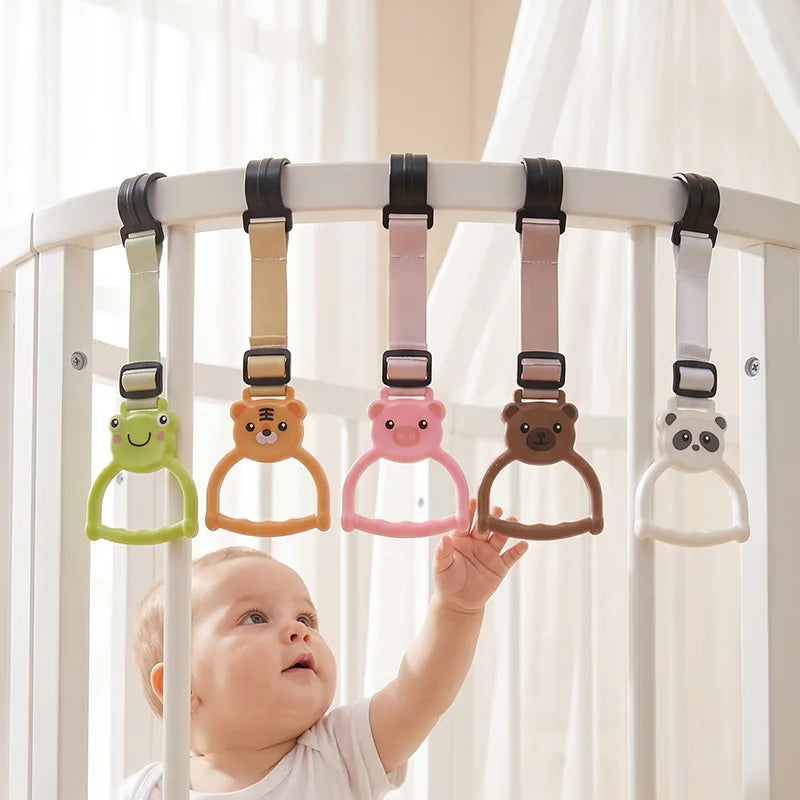 Baby Playpen Pull Up Rings Hand Ring for Baby Walking Assistance Crib Hanging Rings Toddler Stand Up Dangling Pull Up Rings