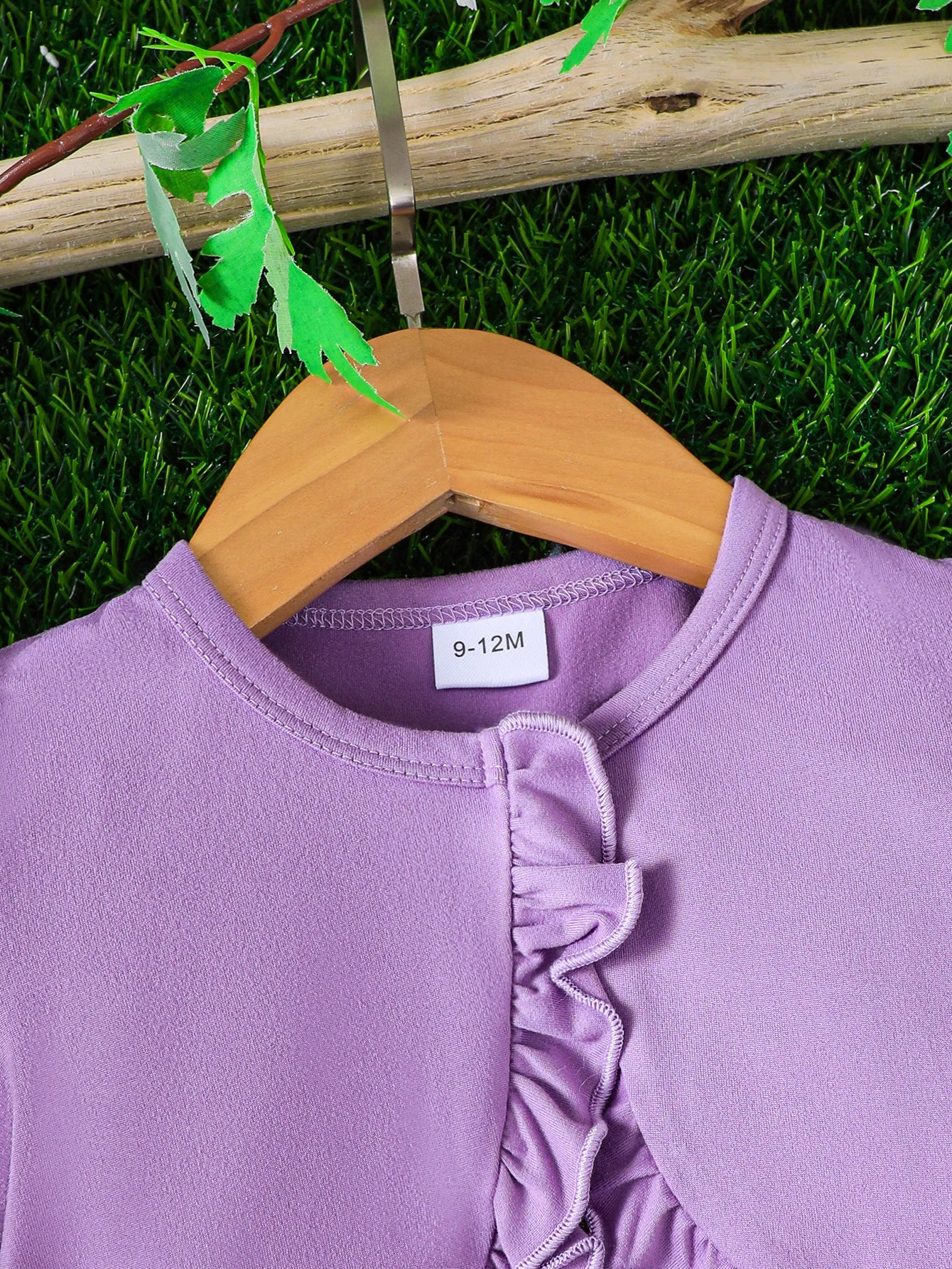 Baby girl Summer Dress Set Beautiful Purple Printed Suspender Dress+Ruffled shawl 2Pcs/set suitable for cute baby girls 0-3Years