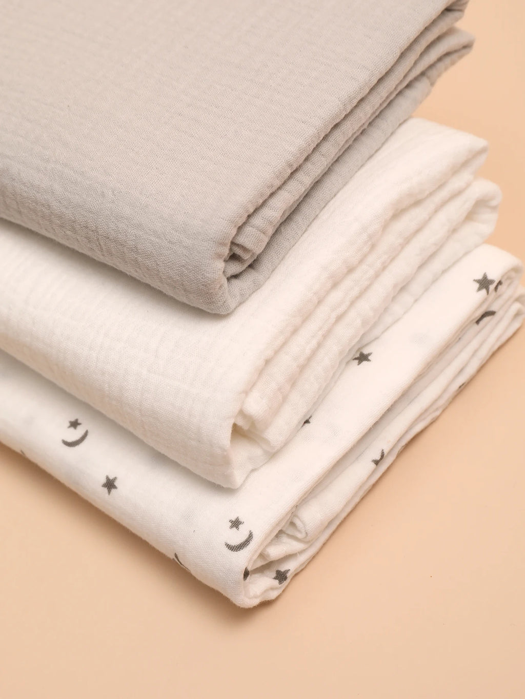3PCS/set Soft Breathable Newborn Baby Receiving Blanket Muslin cotton Wholesale Swaddle Blankets