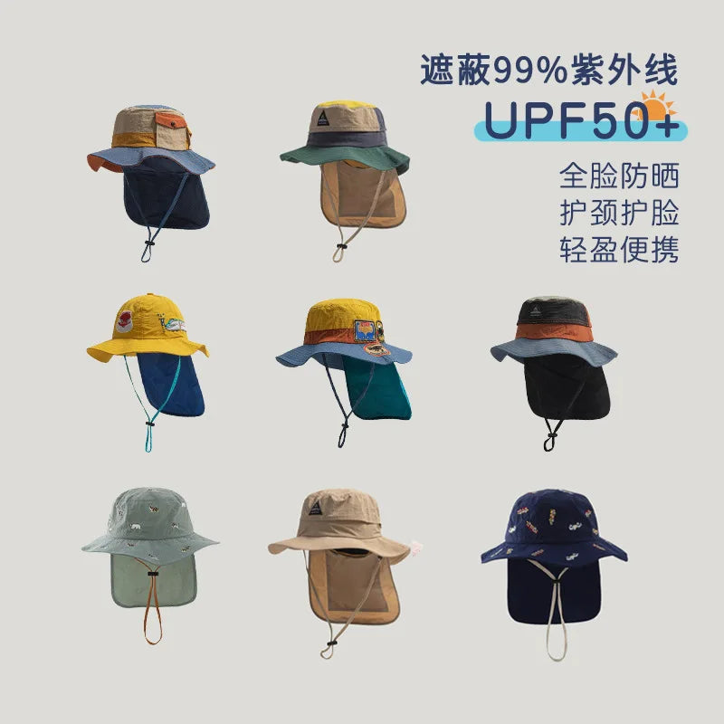 Children's summer quick-dry sun protection hat for boys and girlsinsBaby hat, fisherman hat, sun hat, beach hat