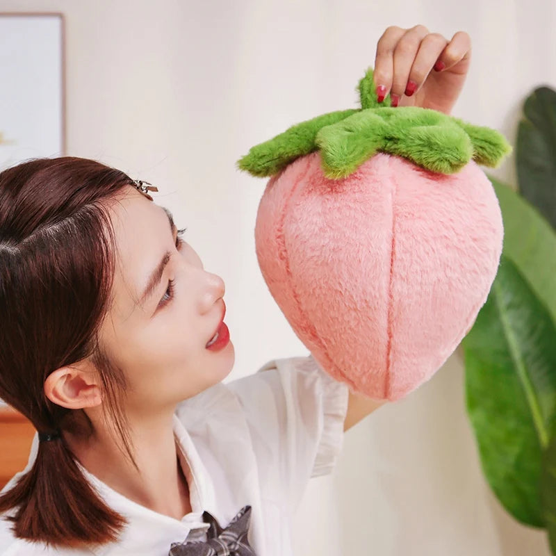 1pc 23/35cm Strawberry Pillow Plush Toy Handmade Doll Cartoon Anime Cute Cushion Home Decoration Children's Birthday Gift Toy