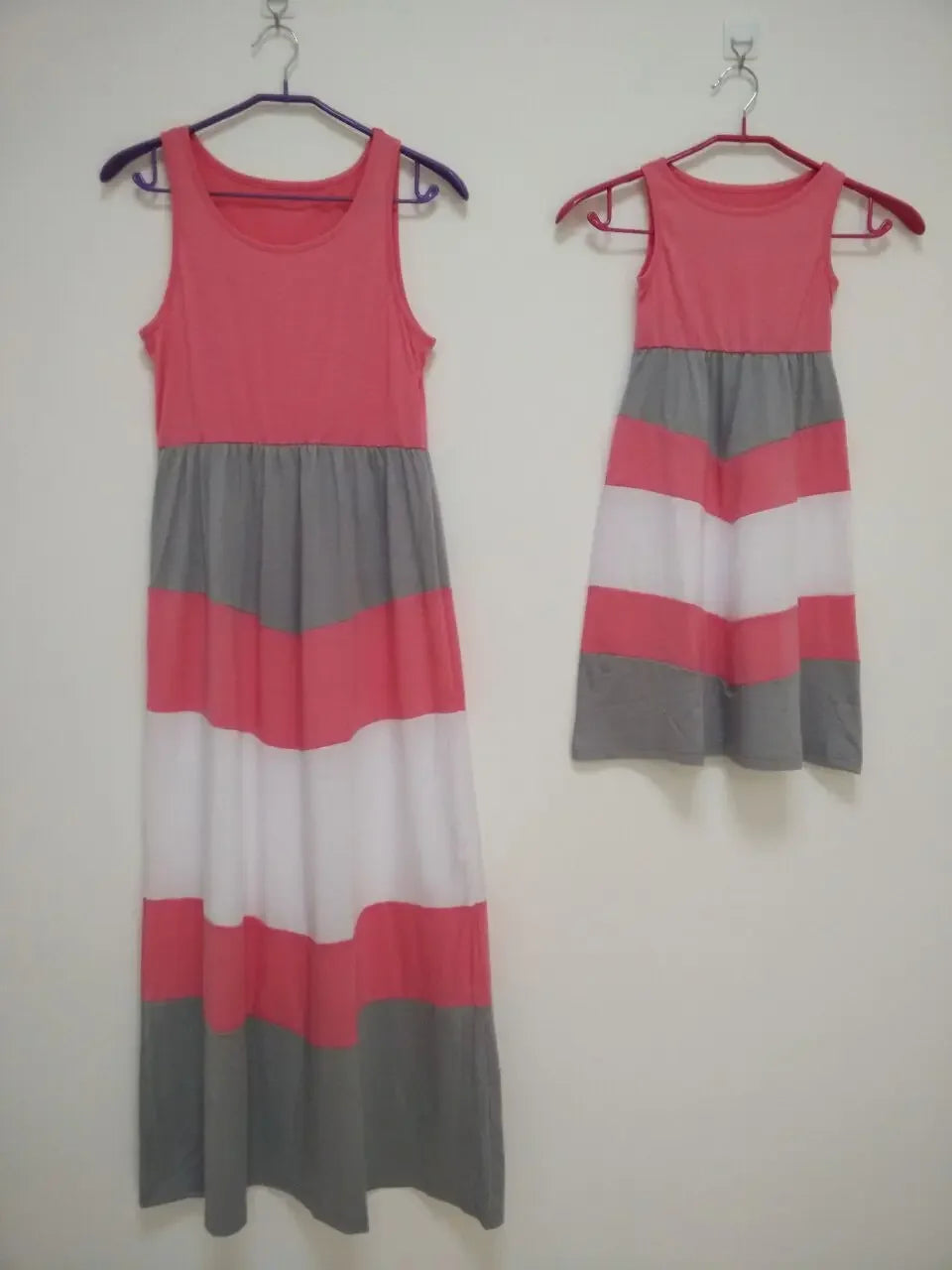 Beach Mother Daughter Dress Children's Clothing Vestidos Boho Long Dress Women Family Matching Outfits Girls Dresses Kids Summer