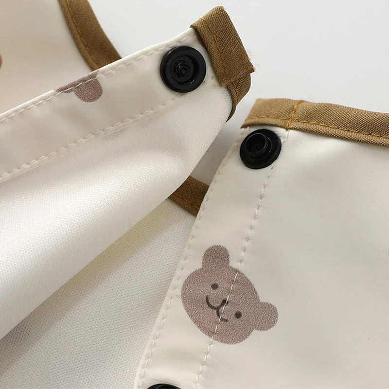 Baby Sleeveless Bibs Burp Cloth Soft Waterproof Children's Feeding Apron with Pocket Toddler Printed Art Smock for Boys Girls