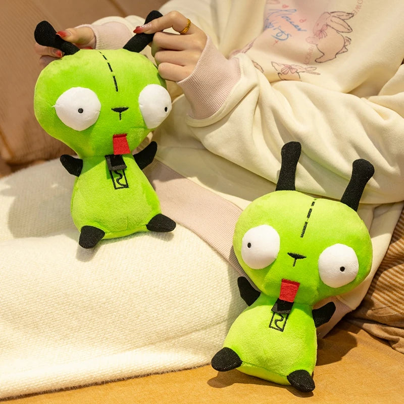 Hot 25cm Alien ET 3D Eyes Green Invader ZIM GIR Dog Plush Figure Toy Soft Stuffed Collectible Christmas Gift Toys for Children
