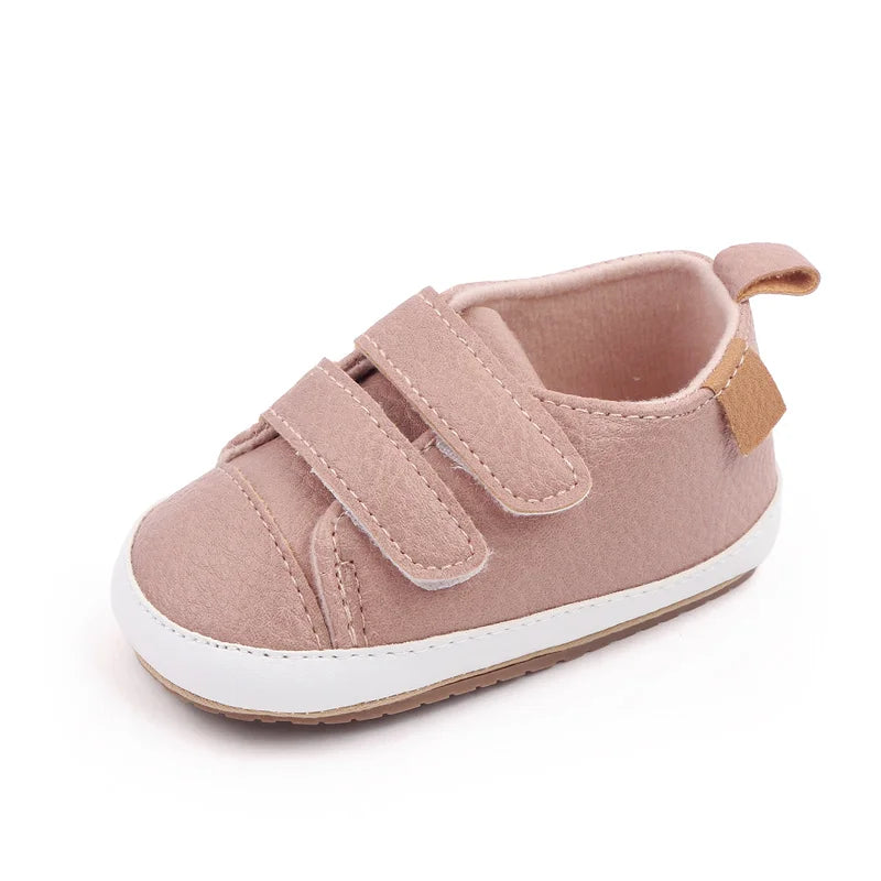 Toddler Shoes 0to18M Non Slip PU Leather Sneakers With Soft TPR Sole Baby Shoes Unisex