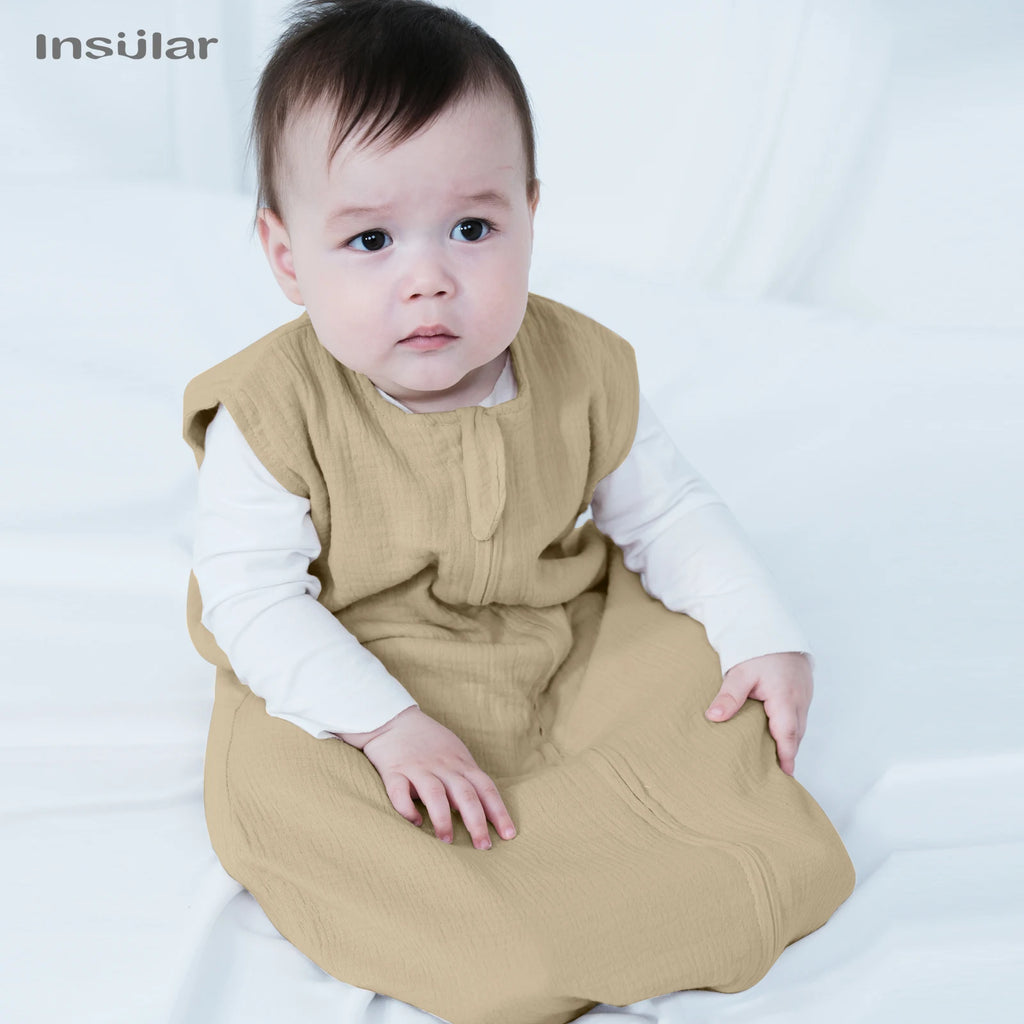 Baby Sleeping Bag Newborn Swaddle Sleeveless Sleep Sack Summer Thin Premium Muslin Cotton Soft 2-Ways Zipper Easy Diaper Changes