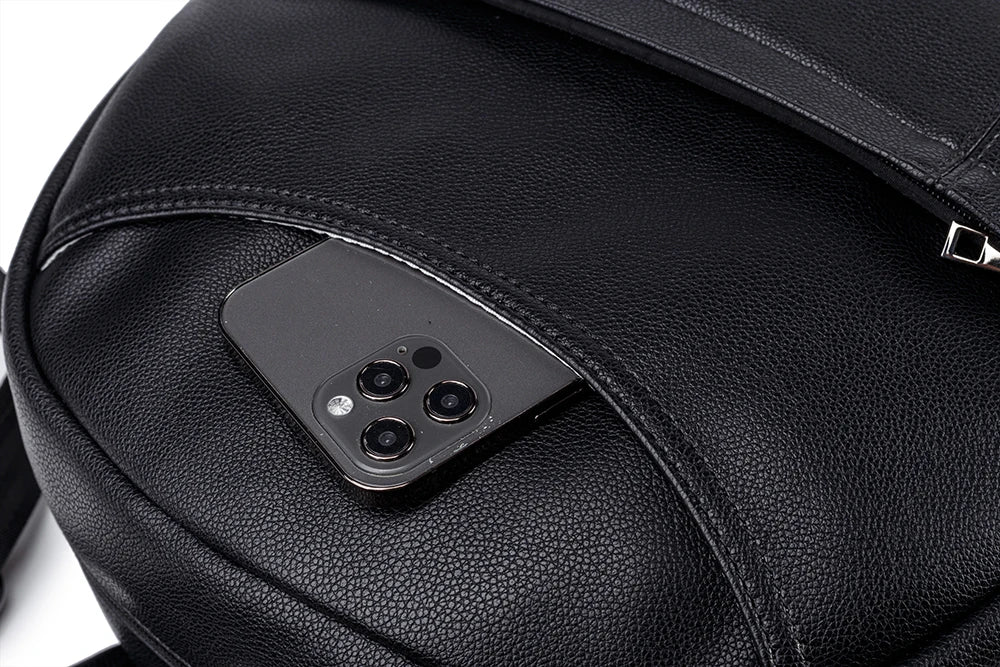 New Fashion PU Black Diaper Backpack for Baby Large Capacity Waterproof Pockets Diaper Bag for Mother Travel Stroller Bag