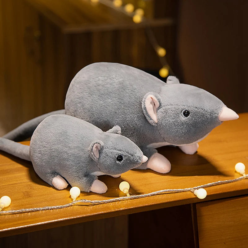 Lifelike Mouse Soft Plush Toy Lovely Grey Mice Full Stuffed Animal Rat Pillow Funny Toy Birthday Christmas Gifts