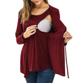 Women Maternity Clothes Long Sleeve Double Layer Nursing Tops T-shirt Breastfeeding Pregnancy Clothes Gestante Roupas