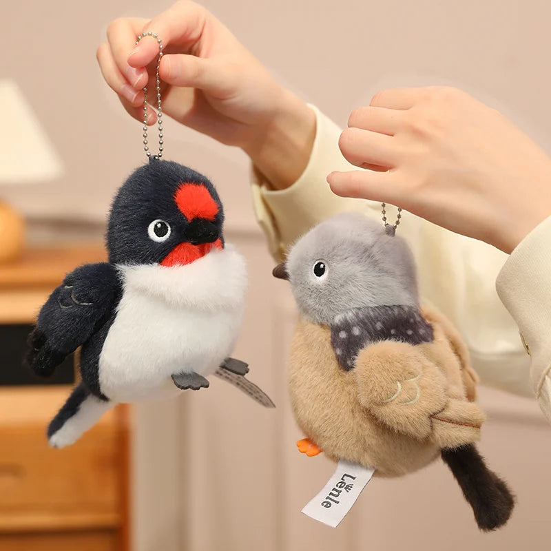 Hot 1pc 14cm Kawaii Birds Plush Pendant Toys Keychain Simulation Parrot Bird Nest Plush Keyring Anime Cute Gifts For Girls Kids