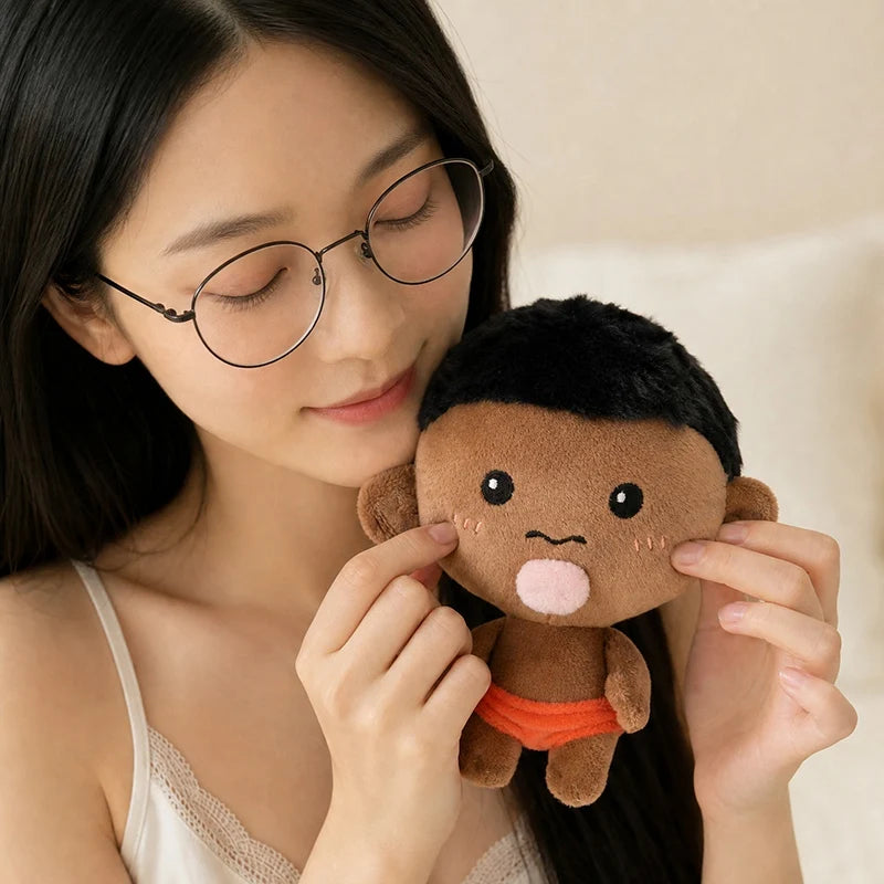 Net Red Black Pendant Keychain 15cm Natasha Black Plush Doll Black Man Decompression Squeeze Ball Plush Doll Boy Girl Gift