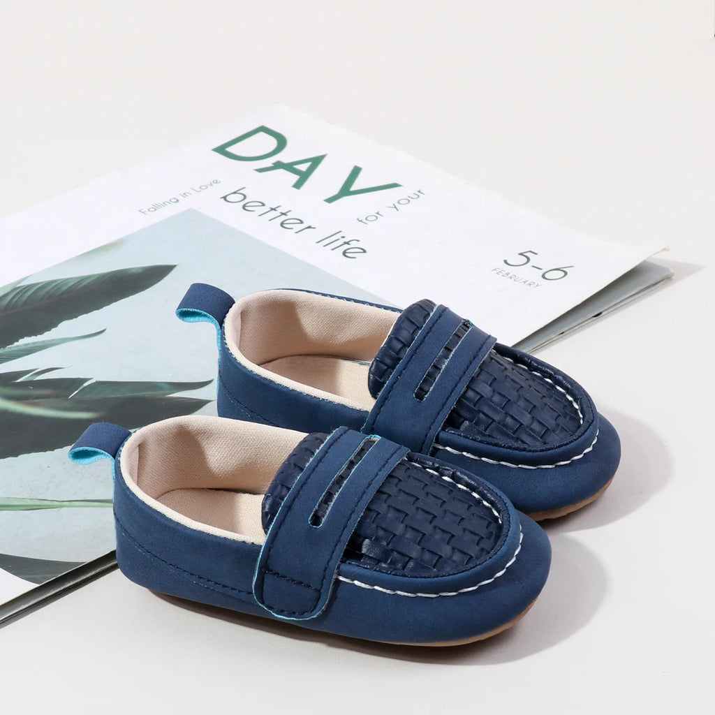 Baby Unisex Slip-on Toddler Shoes Spring And Autumn 0-18 Months Three Colors PU Leather And TPR Sole For Baby Boys And Girls