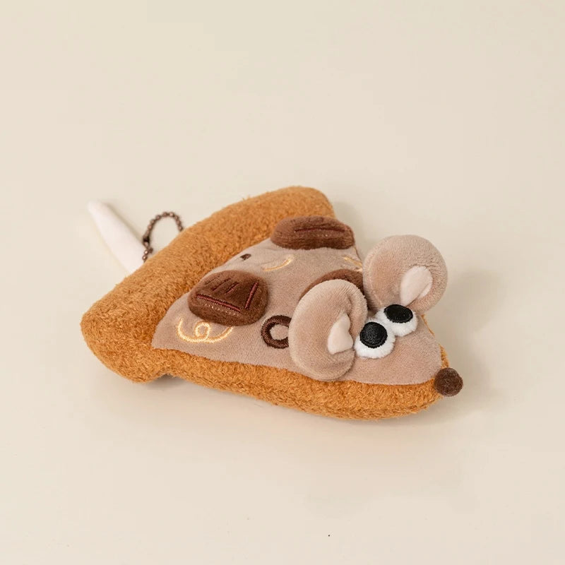 Pizza Mouse Plush Toy Hanging Pendant 14cm Decoration For Birthday Gift Home Decor Kids Room