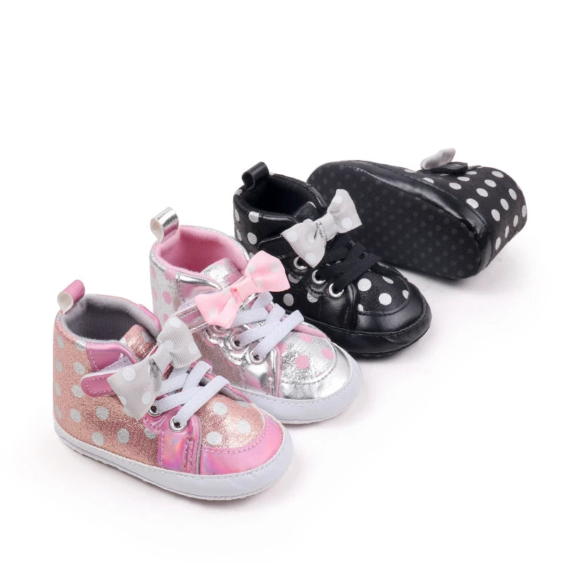 Baby Girl Spring and Autumn Butterfly Bowknot Soft Sole Comfortable Prewalker Shoes Indoor Outdoor Walking Shoes First Walkers